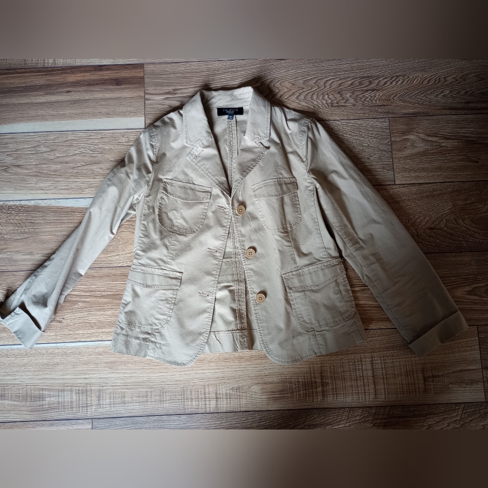 Talbots Beige Button-Up Blazer